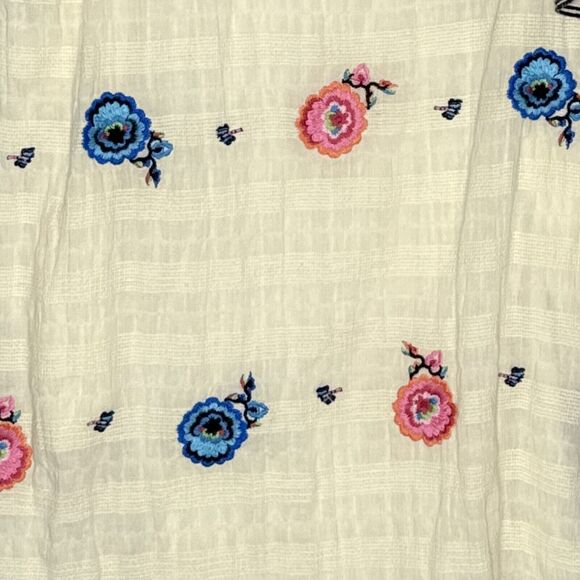 Plenty Tracy Reese Dress Girls 7/8 Cream Pink Blue Floral‎ Ruffle Boho Peasant - Picture 4 of 6